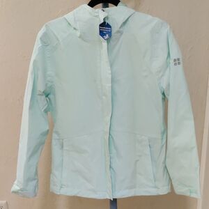 NEW Swiss Alpa Women's Mint Aqua Green Windbreaker Jacket Waterproof Size M